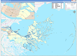 St. BernardParish (County), LA Wall Map Color Cast Style 2026